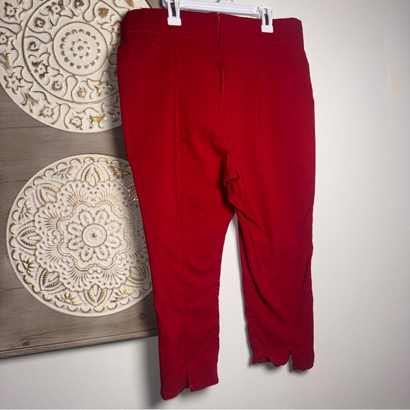 🔥 Hell Bunny Red Cigarette Pants 2XL UK 18 Rockabilly Pinup Goth - Picture 2 of 8